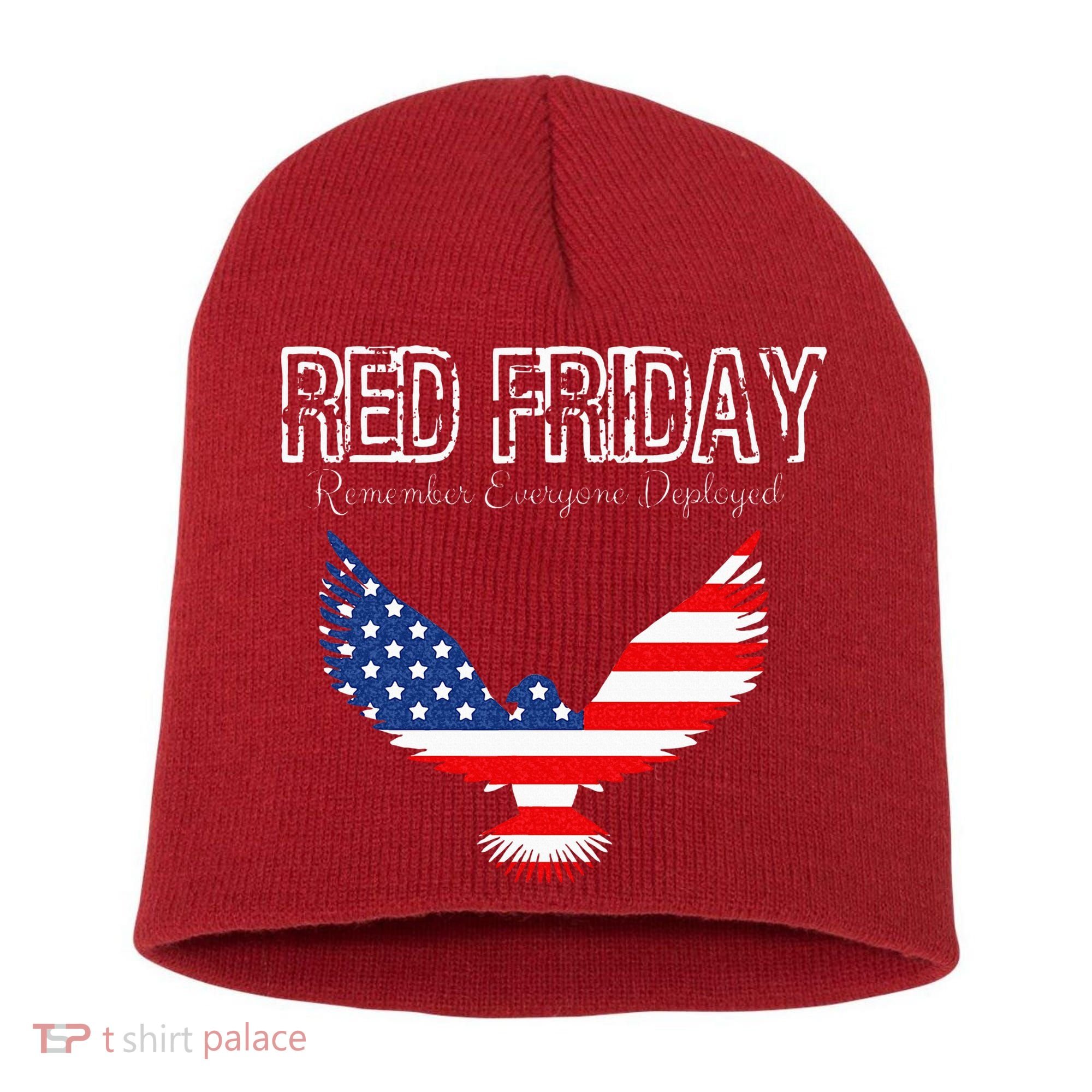 R.E.D. Support Our Troops Wear Red On Friday Short Acrylic Beanie