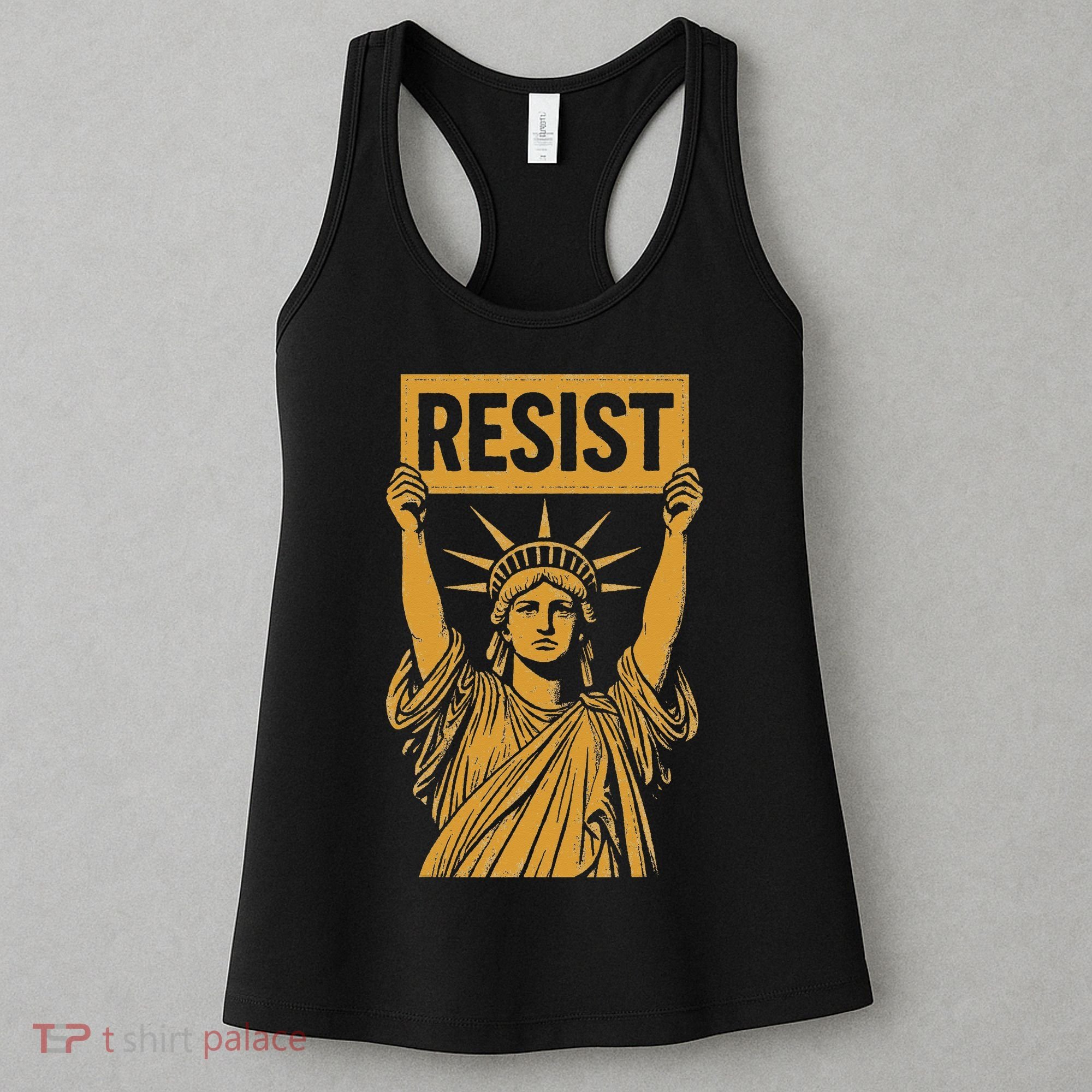 Resist Statue Of Liberty Rebel Protest Against High Tariffs Women's Tank Top