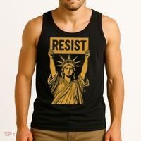 Resist Statue Of Liberty Rebel Protest Against High Tariffs Tank Top thumb 3