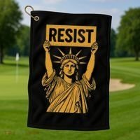 Resist Statue Of Liberty Rebel Protest Against High Tariffs Golf Towel thumb 1