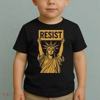 Resist Statue Of Liberty Rebel Protest Against High Tariffs Toddler T-Shirt thumb 2