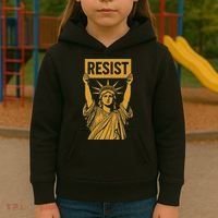 Resist Statue Of Liberty Rebel Protest Against High Tariffs Kids Hoodie thumb 3