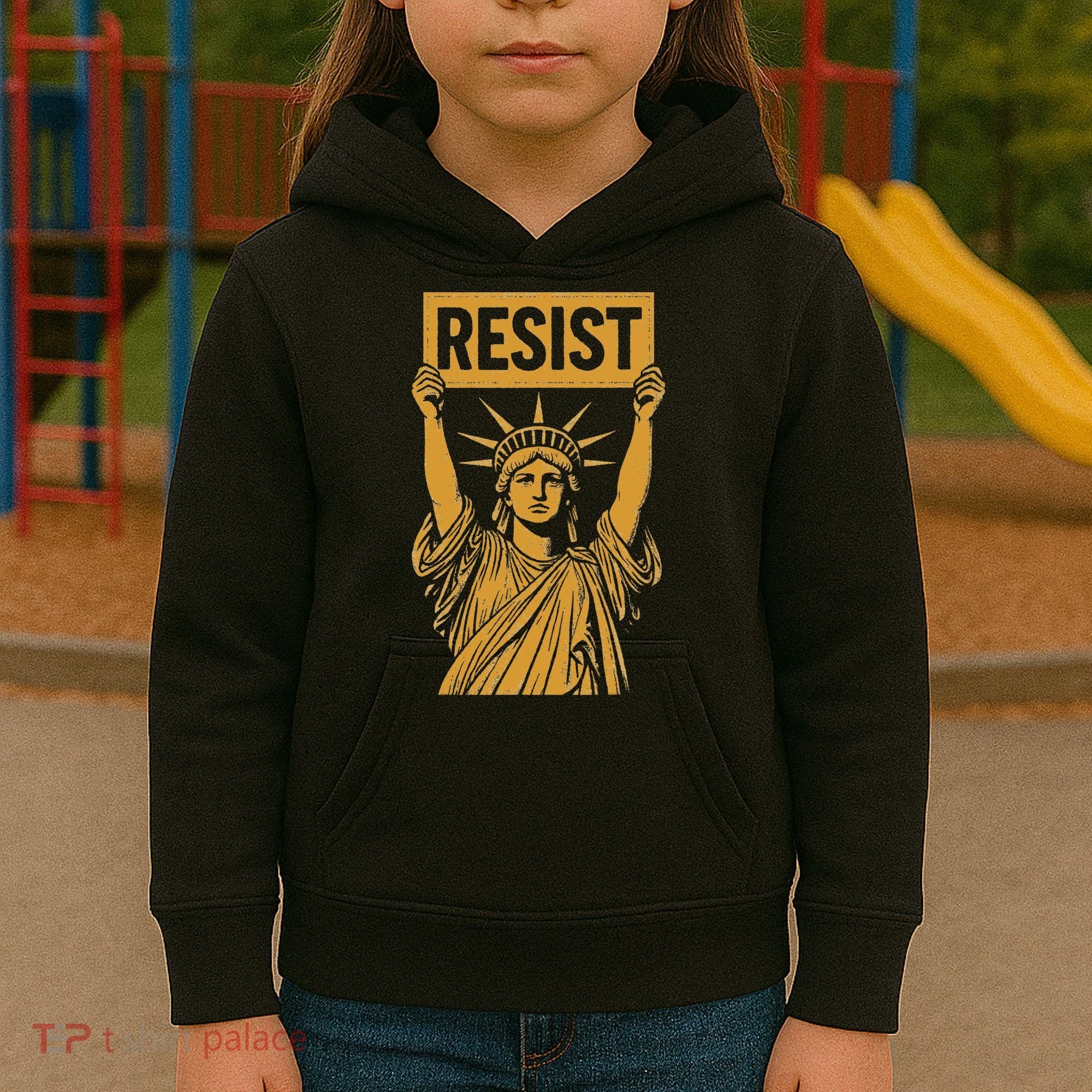Resist Statue Of Liberty Rebel Protest Against High Tariffs Kids Hoodie