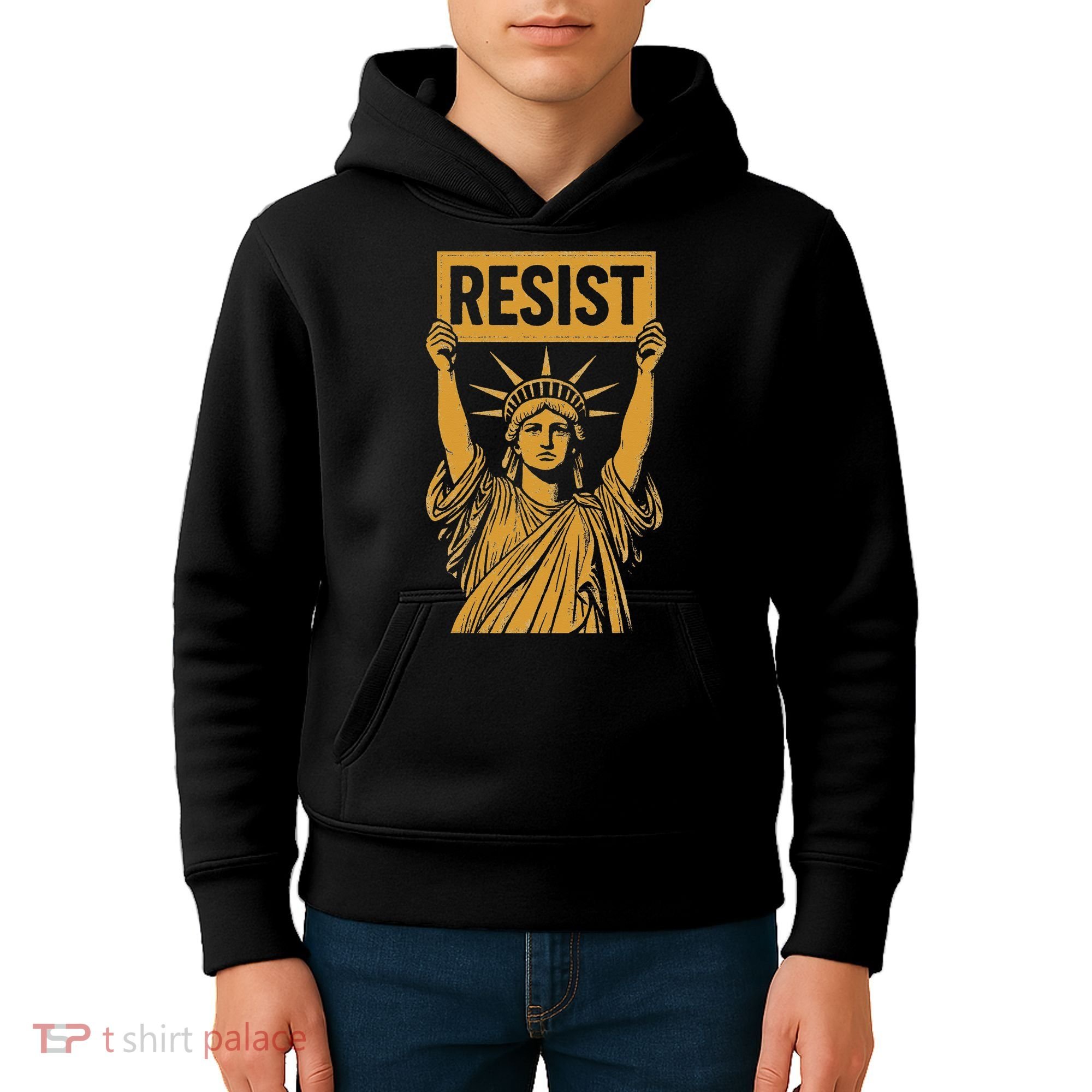 Resist Statue Of Liberty Rebel Protest Against High Tariffs Kids Hoodie