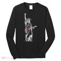 Rocking Statue Of Liberty 4th Of July Guitar Long Sleeve Shirt thumb 0