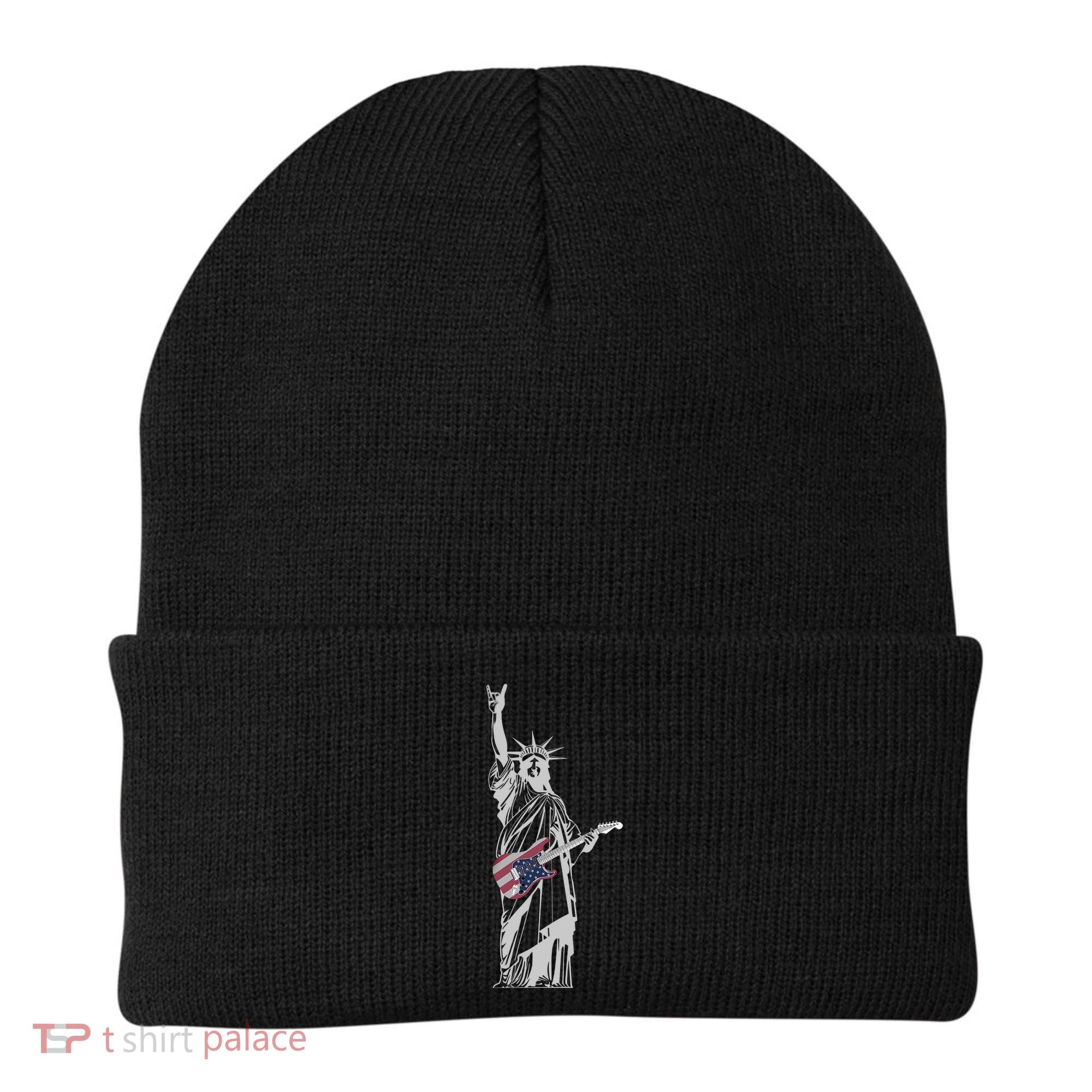 Rocking Statue Of Liberty 4th Of July Guitar Beanie
