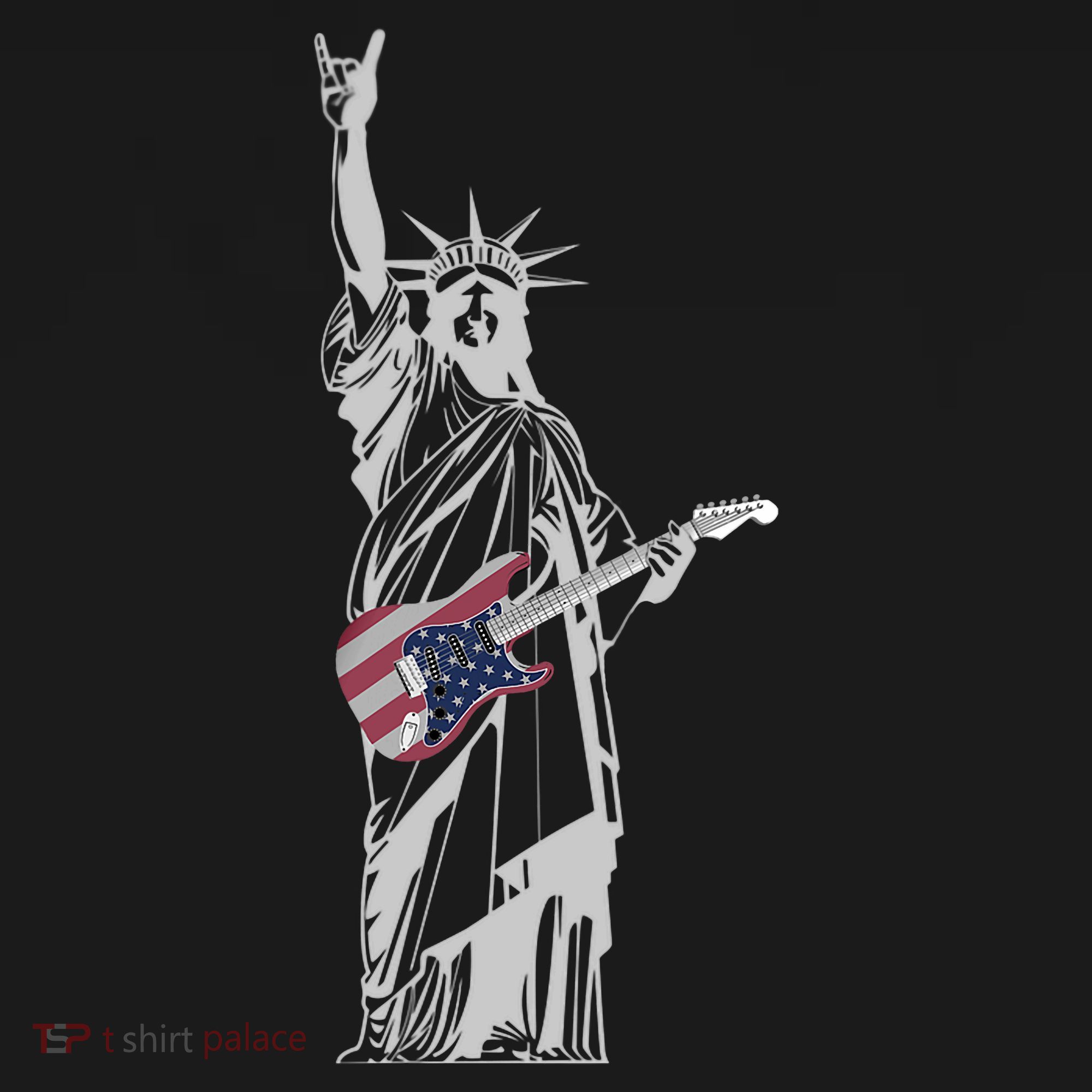 Rocking Statue Of Liberty 4th Of July Guitar Women's Hoodie