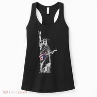 Rocking Statue Of Liberty 4th Of July Guitar Women's Tank Top thumb 0