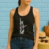 Rocking Statue Of Liberty 4th Of July Guitar Women's Tank Top thumb 2