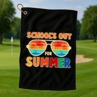 Retro Schools Out For Summer Golf Towel thumb 1