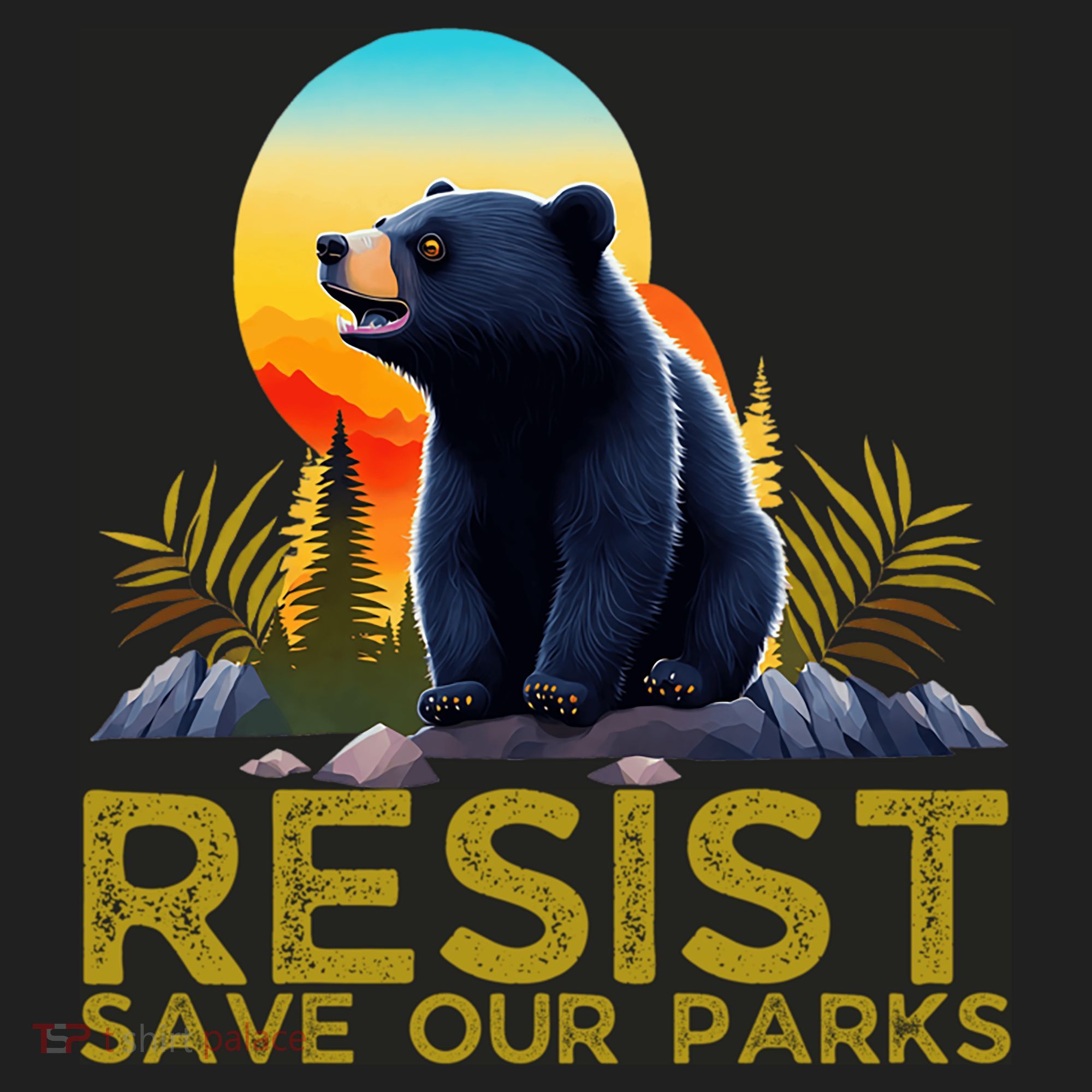 Resist Save Our Parks Alt US National Parks Bear Nature  Women's Sweatshirt