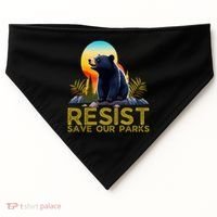 Resist Save Our Parks Alt US National Parks Bear Nature  USA-Made Doggie Bandana thumb 0