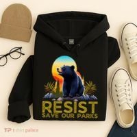 Resist Save Our Parks Alt US National Parks Bear Nature  Hoodie thumb 4