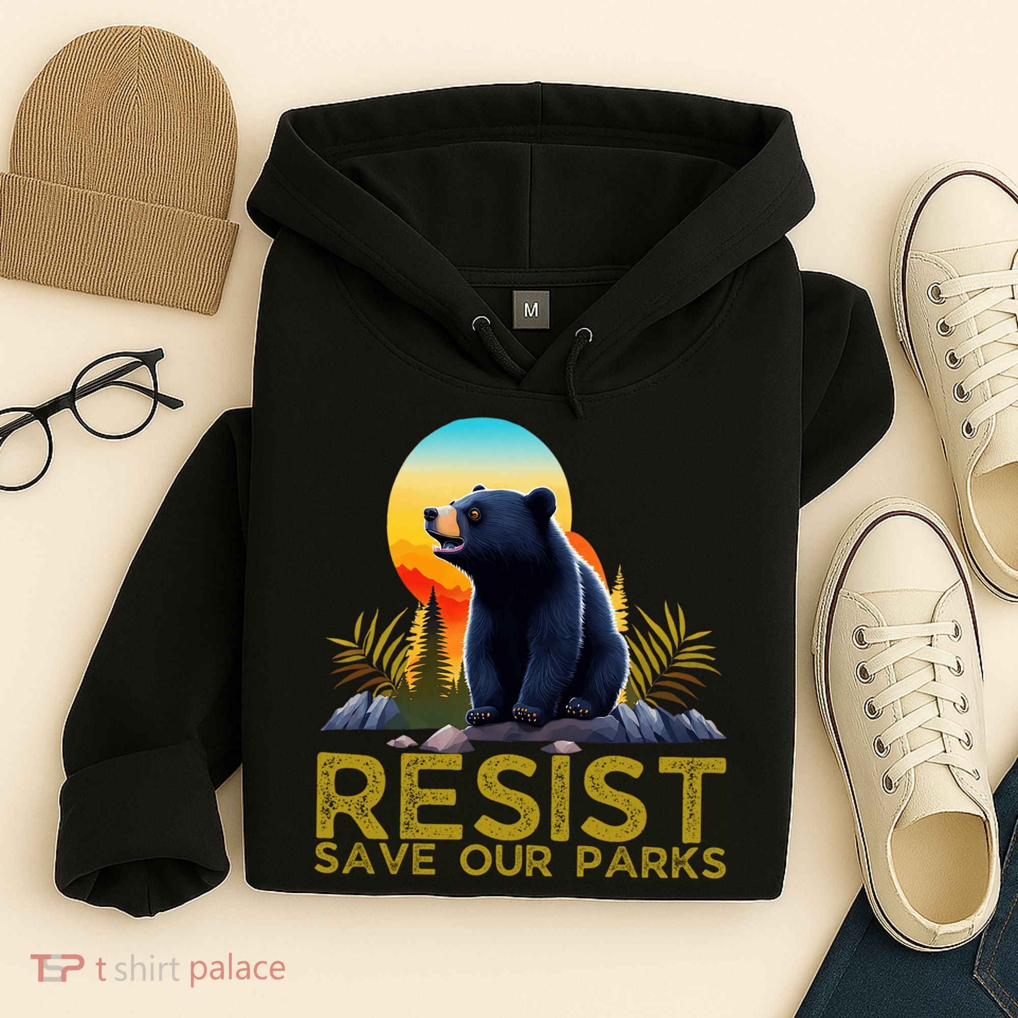 Resist Save Our Parks Alt US National Parks Bear Nature  Hoodie