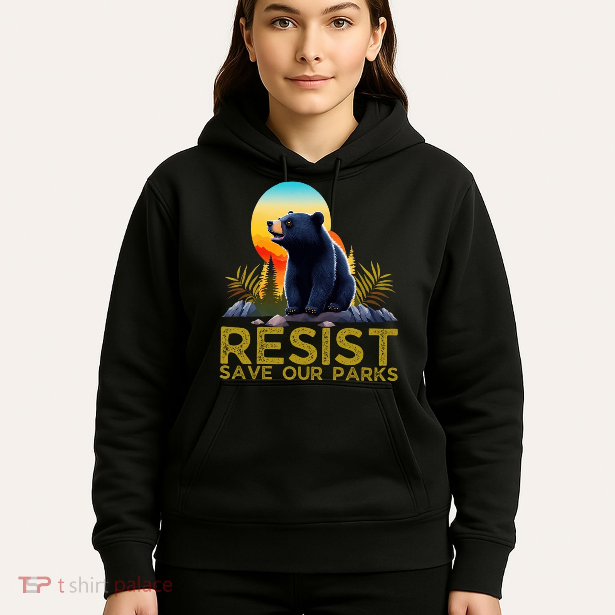 Resist Save Our Parks Alt US National Parks Bear Nature  Hoodie