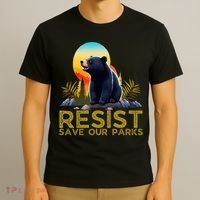 Resist Save Our Parks Alt US National Parks Bear Nature  T-Shirt thumb 3