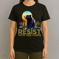 Resist Save Our Parks Alt US National Parks Bear Nature  T-Shirt thumb 4