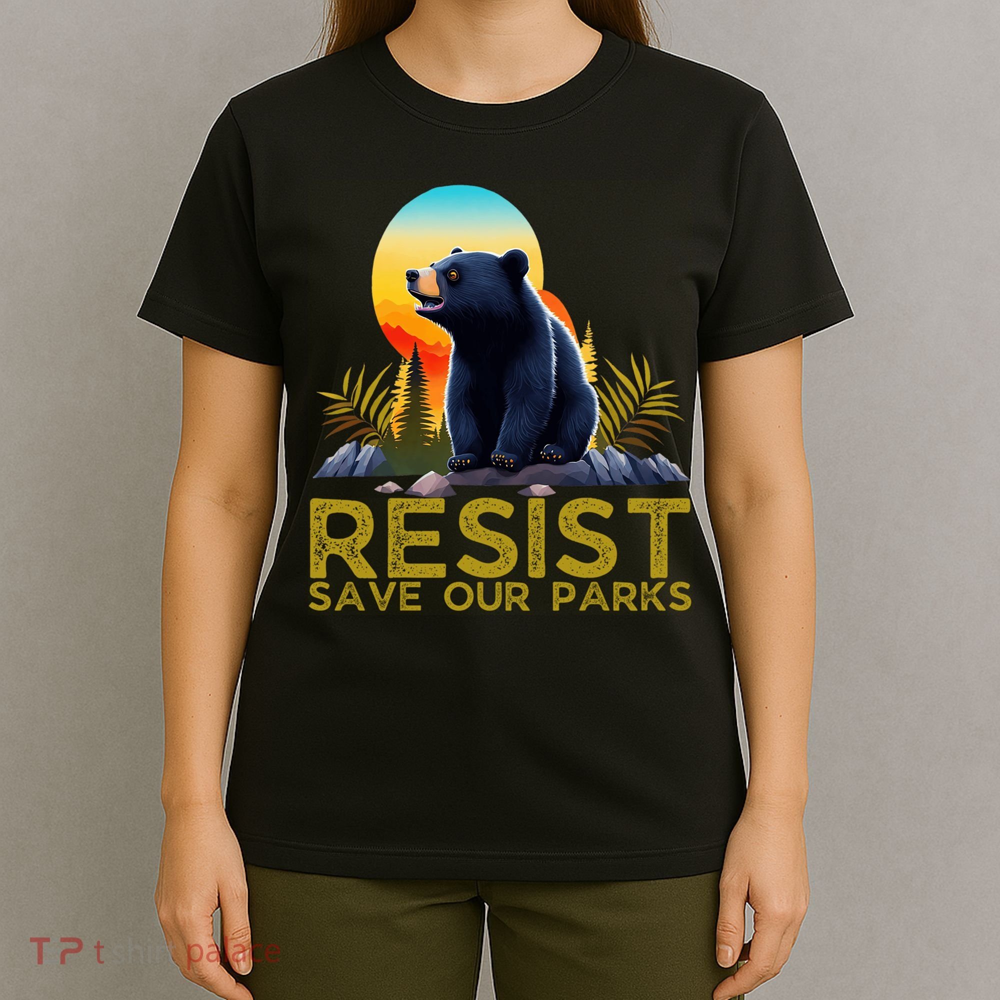 Resist Save Our Parks Alt US National Parks Bear Nature  T-Shirt
