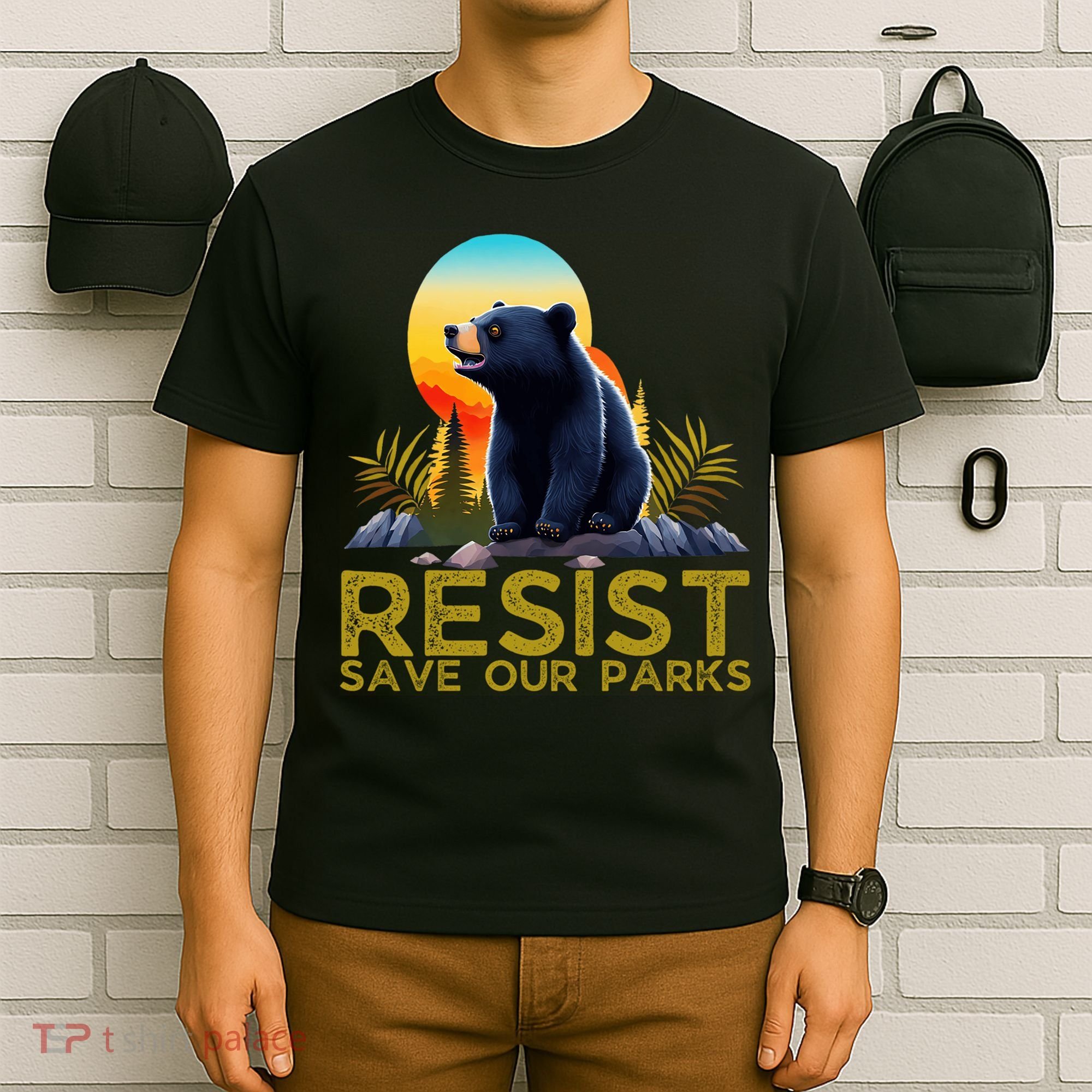 Resist Save Our Parks Alt US National Parks Bear Nature  T-Shirt