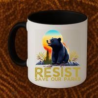 Resist Save Our Parks Alt US National Parks Bear Nature  Coffee Mug thumb 2