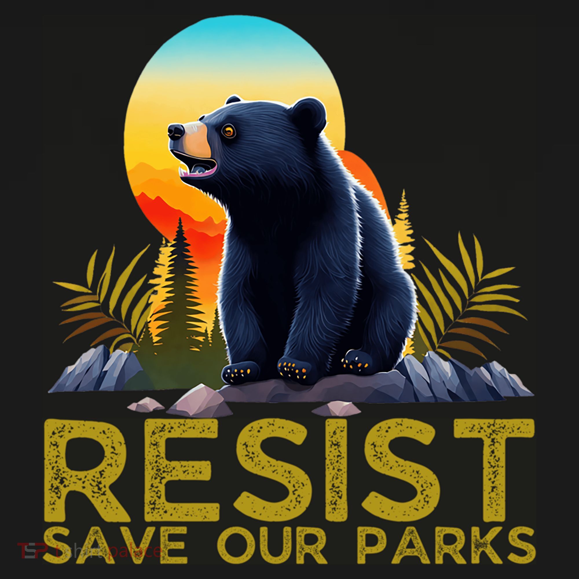 Resist Save Our Parks Alt US National Parks Bear Nature  Women's Hoodie
