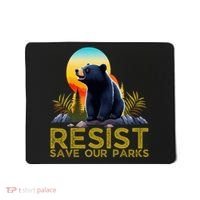 Resist Save Our Parks Alt US National Parks Bear Nature  Mousepad thumb 0