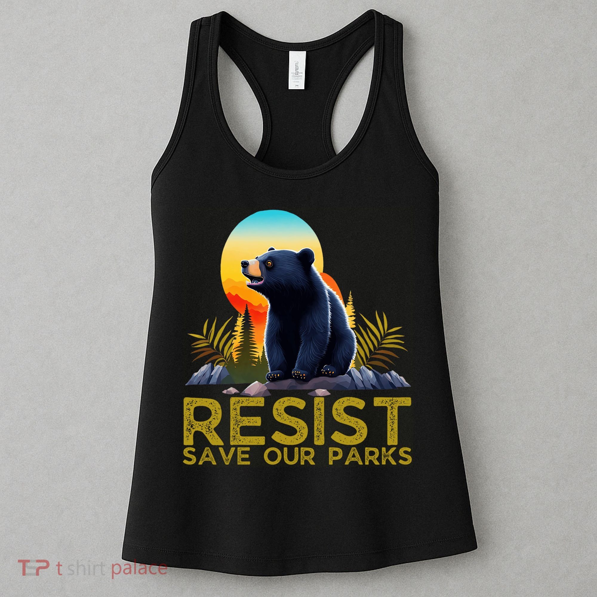 Resist Save Our Parks Alt US National Parks Bear Nature  Women's Tank Top