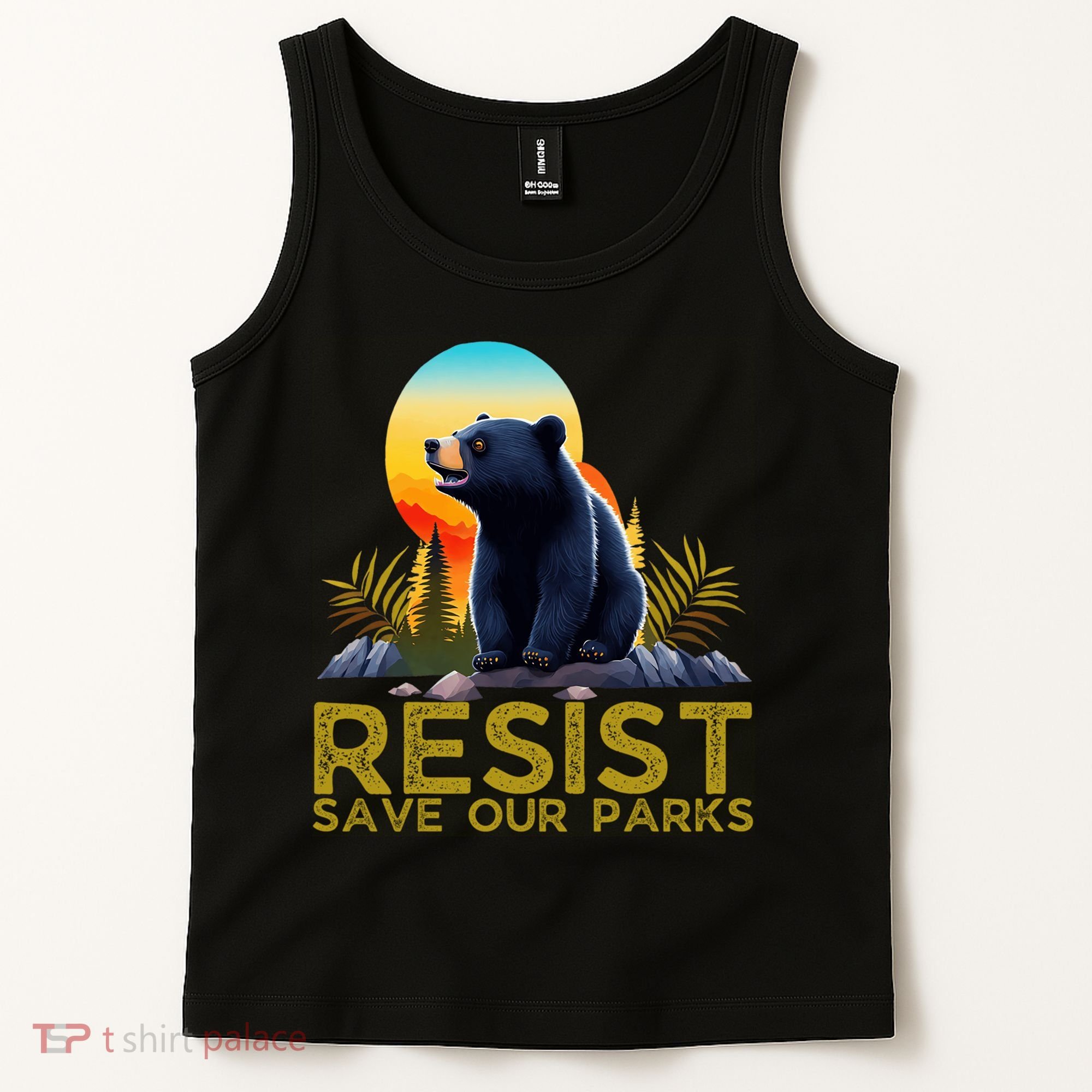 Resist Save Our Parks Alt US National Parks Bear Nature  Tank Top