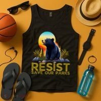 Resist Save Our Parks Alt US National Parks Bear Nature  Tank Top thumb 4