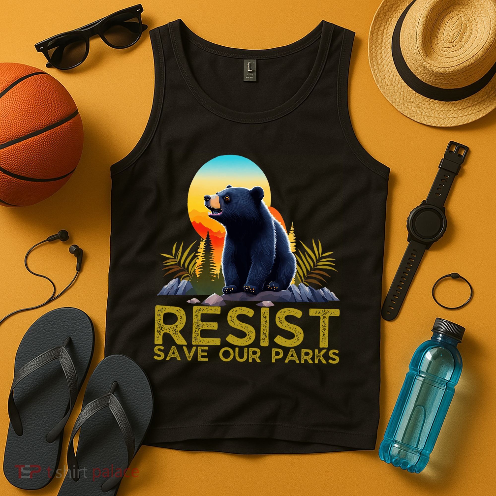 Resist Save Our Parks Alt US National Parks Bear Nature  Tank Top