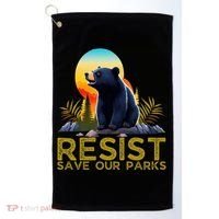 Resist Save Our Parks Alt US National Parks Bear Nature  Golf Towel thumb 0