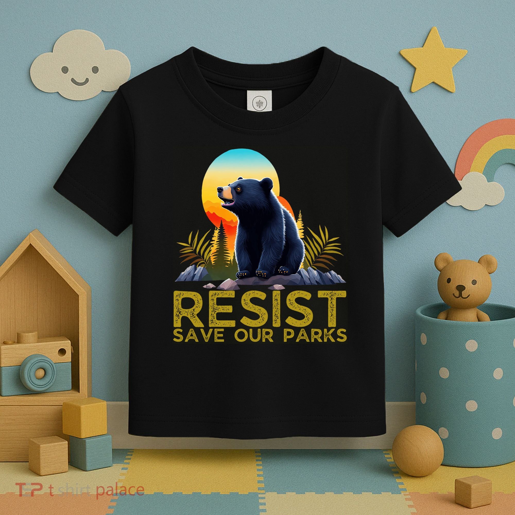 Resist Save Our Parks Alt US National Parks Bear Nature  Toddler T-Shirt