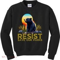 Resist Save Our Parks Alt US National Parks Bear Nature  Kids Sweatshirt thumb 0