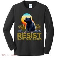 Resist Save Our Parks Alt US National Parks Bear Nature  Kids Long Sleeve Shirt thumb 0