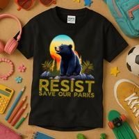 Resist Save Our Parks Alt US National Parks Bear Nature  Kids T-Shirt thumb 3