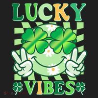 Retro St Patricks Day Lucky Vibes Peace Smiley Emoji Hat thumb 2