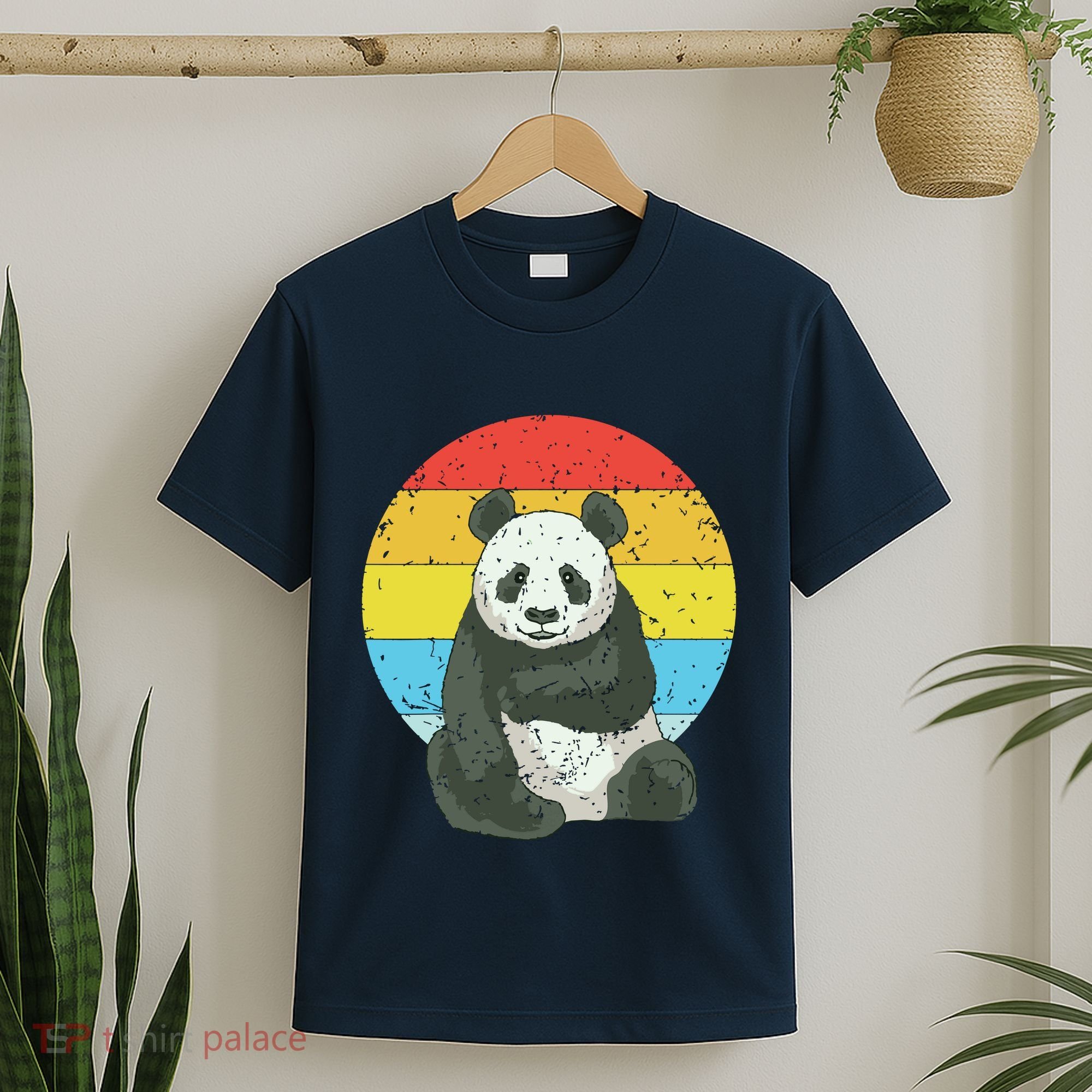 Retro Sunset Panda Kawaii Vintage Panda T-Shirt