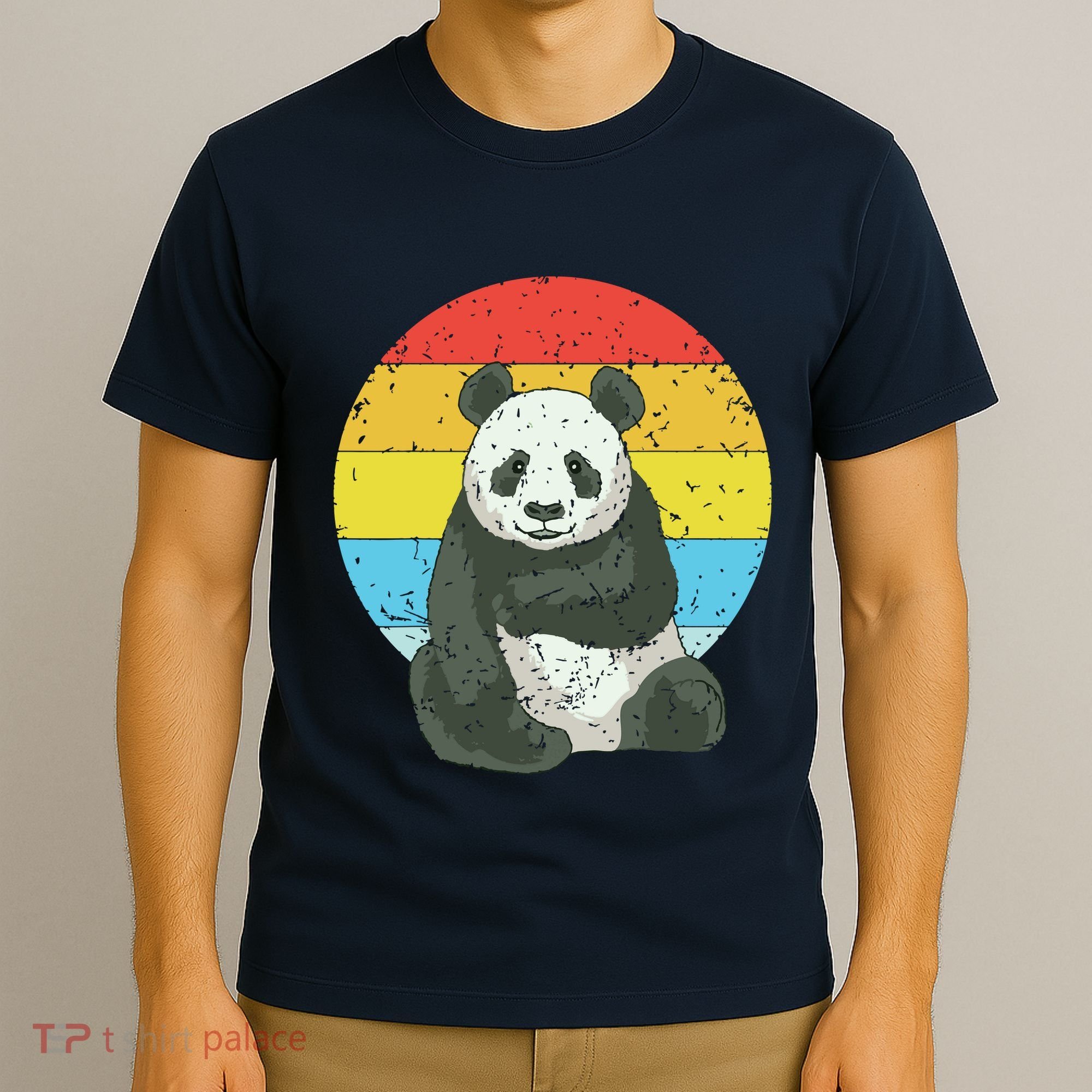Retro Sunset Panda Kawaii Vintage Panda T-Shirt