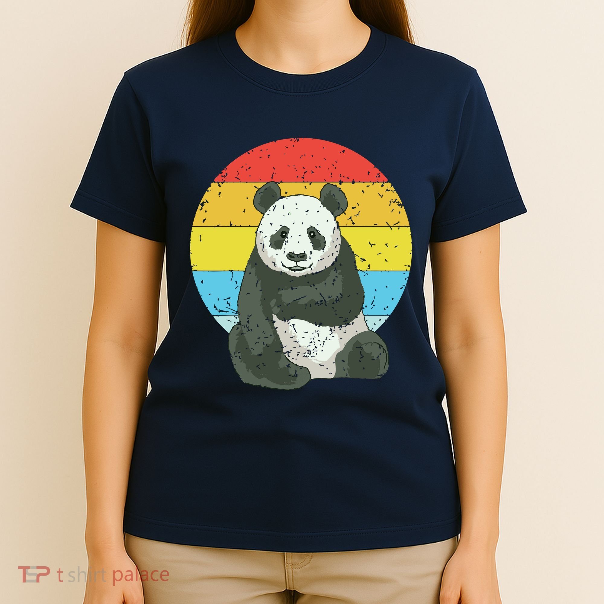 Retro Sunset Panda Kawaii Vintage Panda T-Shirt