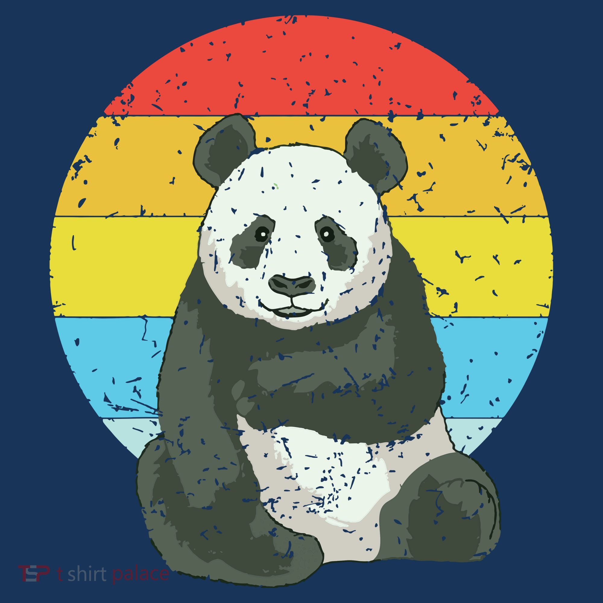 Retro Sunset Panda Kawaii Vintage Panda T-Shirt