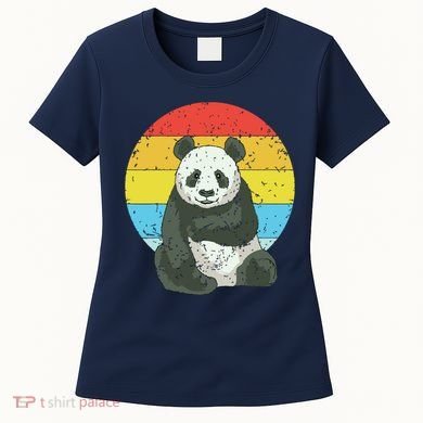 Retro Sunset Panda Kawaii Vintage Panda Women's T-Shirt