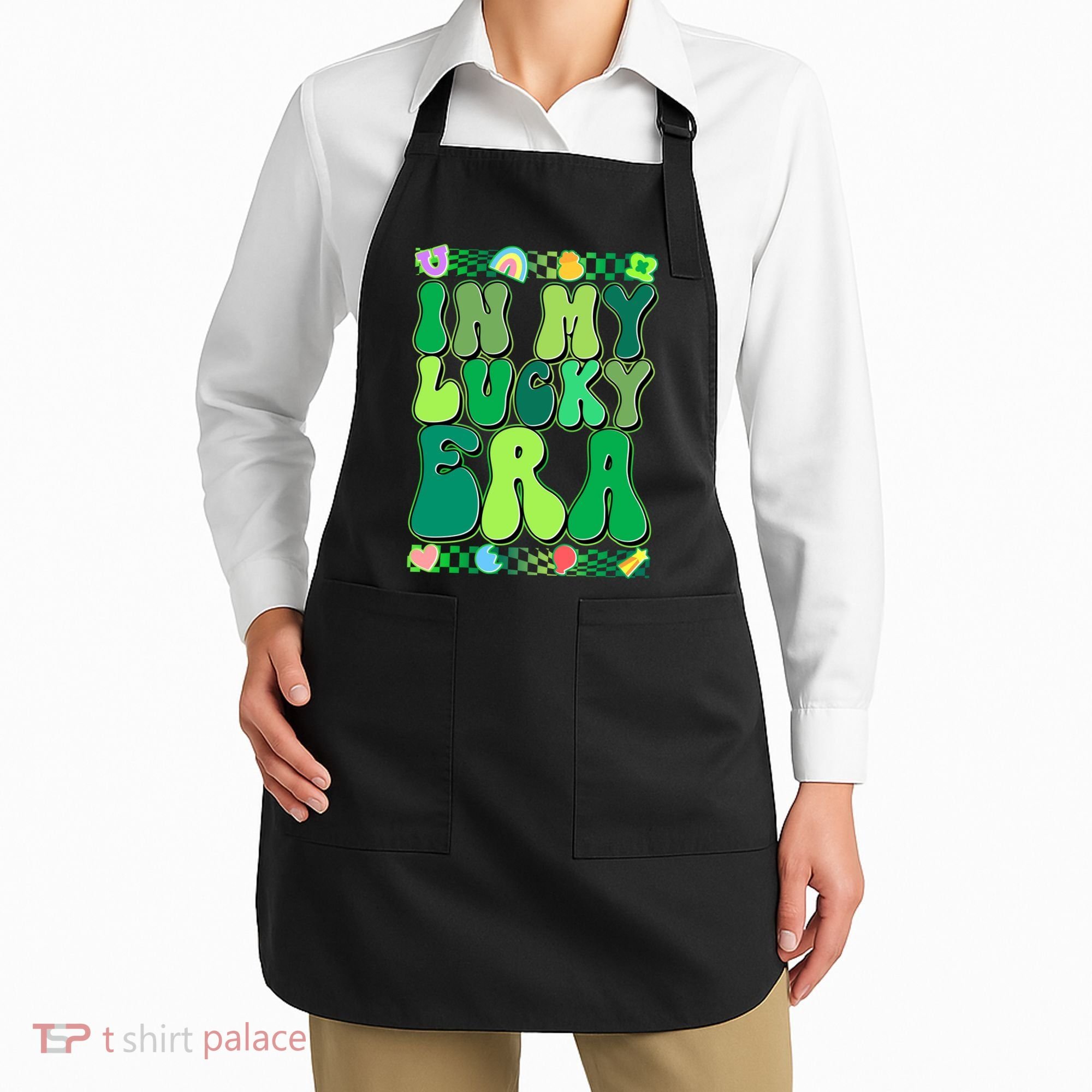 Retro St Patricks Day In My Lucky Era Apron