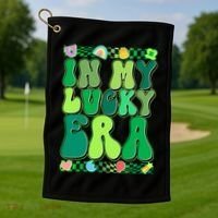 Retro St Patricks Day In My Lucky Era Golf Towel thumb 1