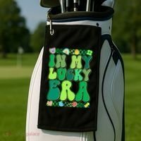Retro St Patricks Day In My Lucky Era Golf Towel thumb 2