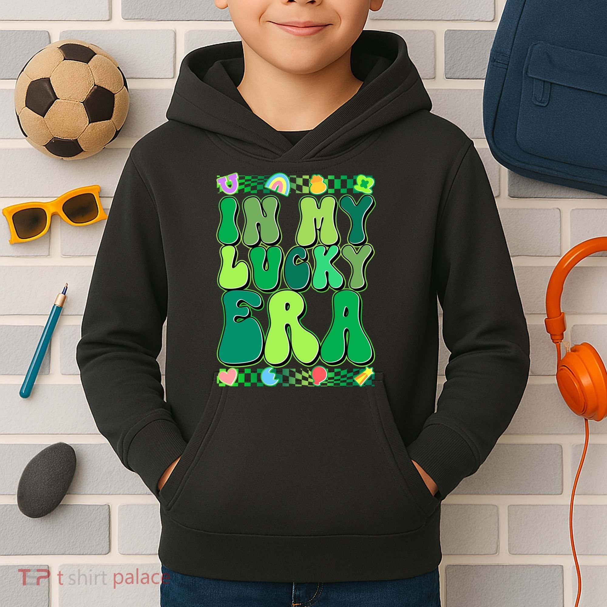 Retro St Patricks Day In My Lucky Era Kids Hoodie