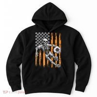 Retro Skeleton Playing Soccer USA Flag Halloween Hoodie thumb 0