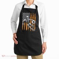 Retro Skeleton Playing Soccer USA Flag Halloween Apron thumb 2