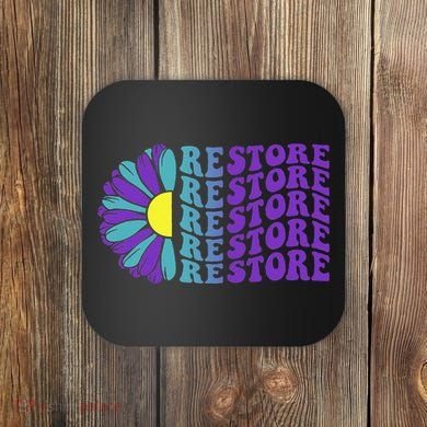 Restore Suicide Prevention Awareness Sunflower Coaster