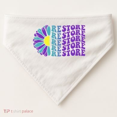 Restore Suicide Prevention Awareness Sunflower USA-Made Doggie Bandana