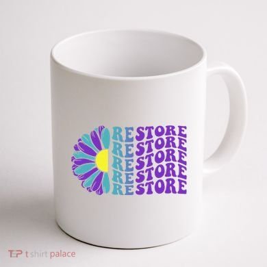Restore Suicide Prevention Awareness Sunflower Coffee Mug back